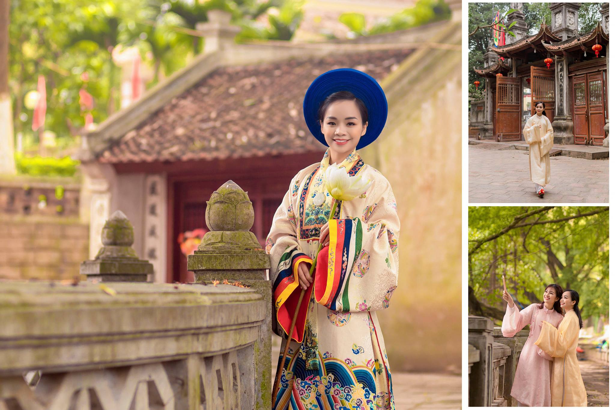 Xu hướng mặc cổ phục chụp ảnh Tết tại những địa điểm nổi tiếng ở Hà Nội năm 2025